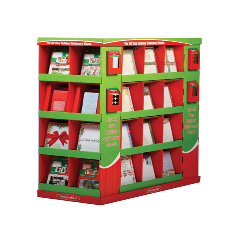Espositore di carta per la promozione dei prodotti di Natale con 4 parti in metallo o plastica